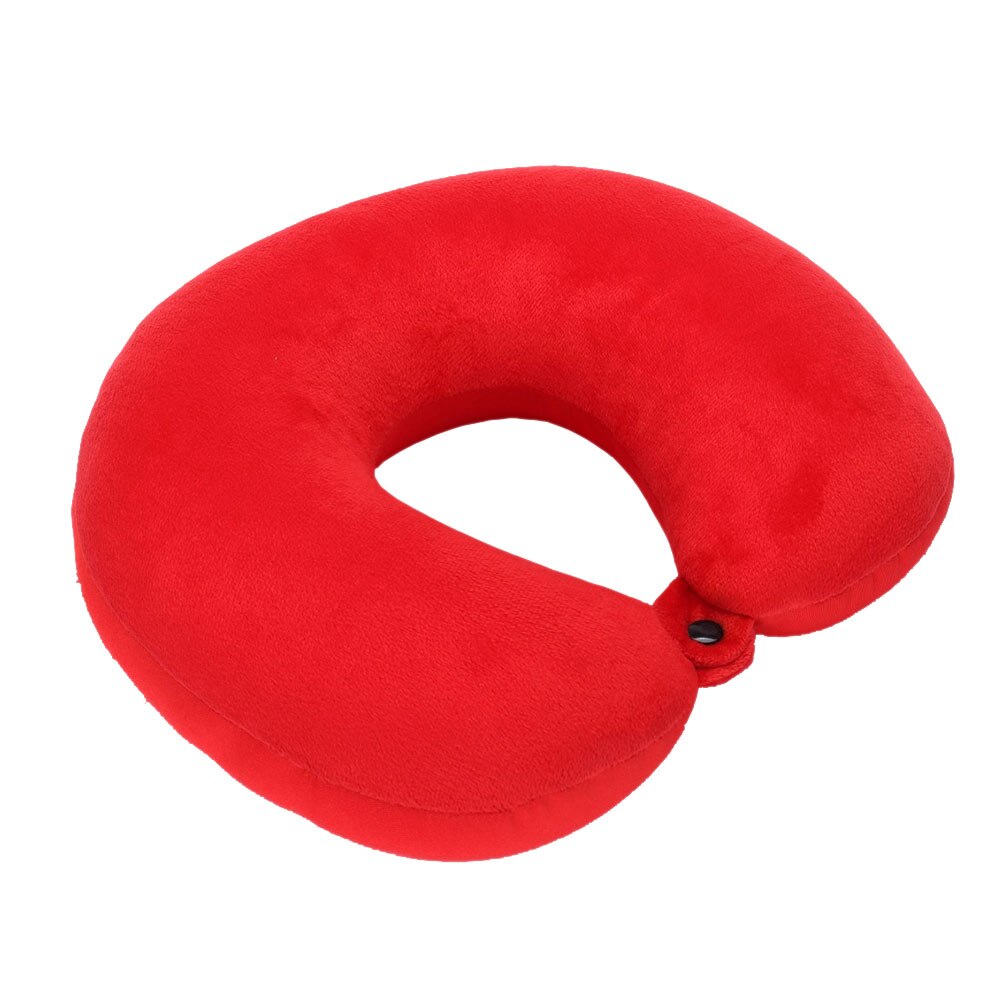 U Shaped Travel Pillow Particles Neck Car Plane Pillows Soft Cushion Home Outdoor Textile DIN889: Red