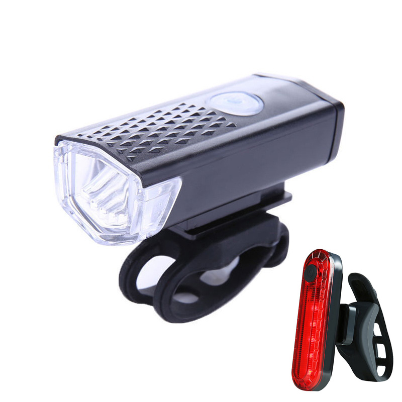 Bike LED Bicycle Light USB Rechargeable Set Mountain Cycle MTB Back Rear Flashlights Luces Bicicleta 3 Modes Bike Accessories: Black A R Red