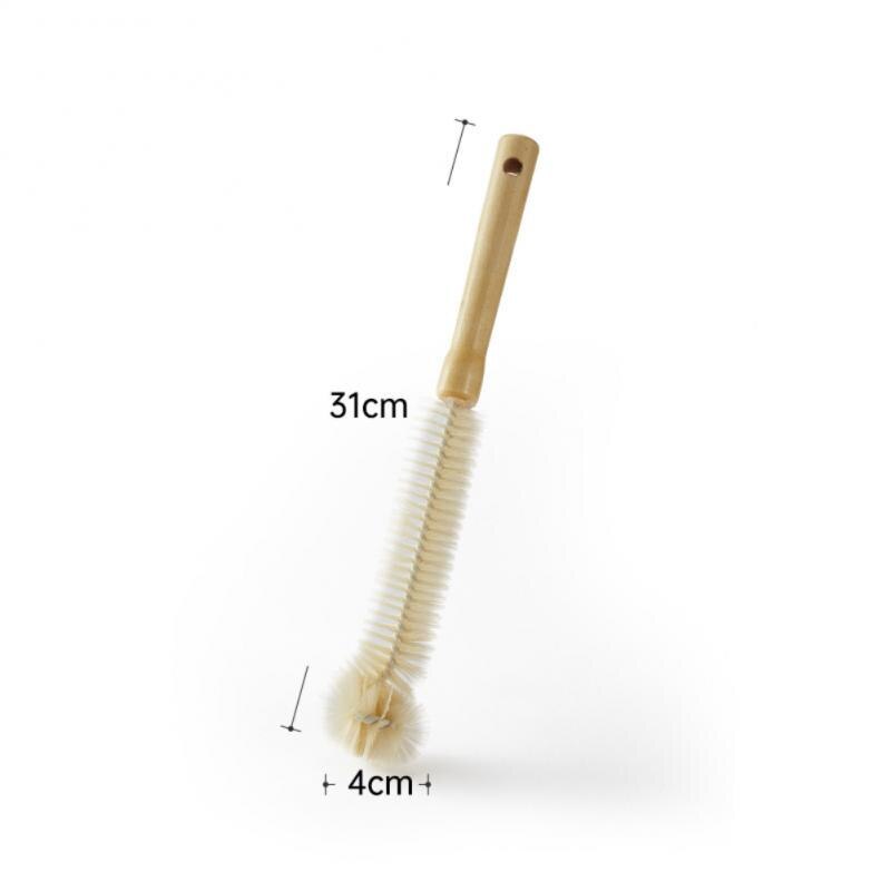Extra Long Wooden Handle Cup Brush Baby Bottle Brush Set Nylon Kitchen Glass Vacuum Flask Cleaning Cup Brush: 1