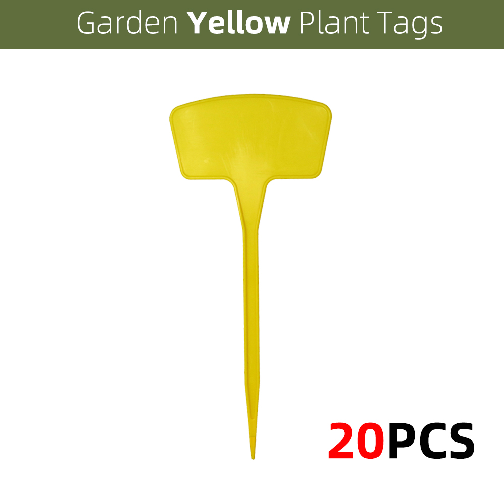 20Pcs 3Size Plastic Tuinieren Bloem Label Rood Wit Blauw Geel Plant Marker Planten Struik Teken Classificatie Tool Voor tuin: B-yellow / 15x36cm