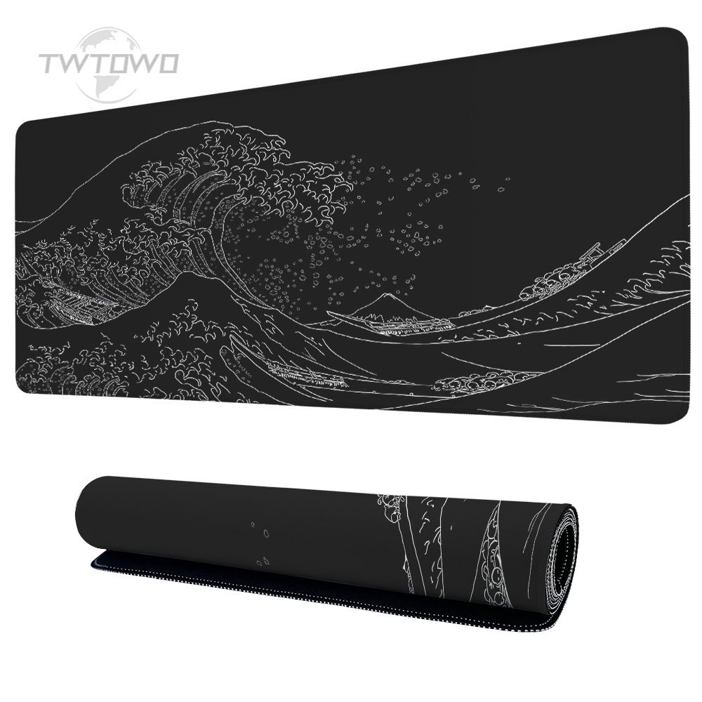 Podkładka pod mysz Gaming Black Waves XL Custom HD Home Large Mousepad XXL Mechaniczna podkładka pod klawiaturę Dywan Antypoślizgowa podkładka pod mysz biurową PC