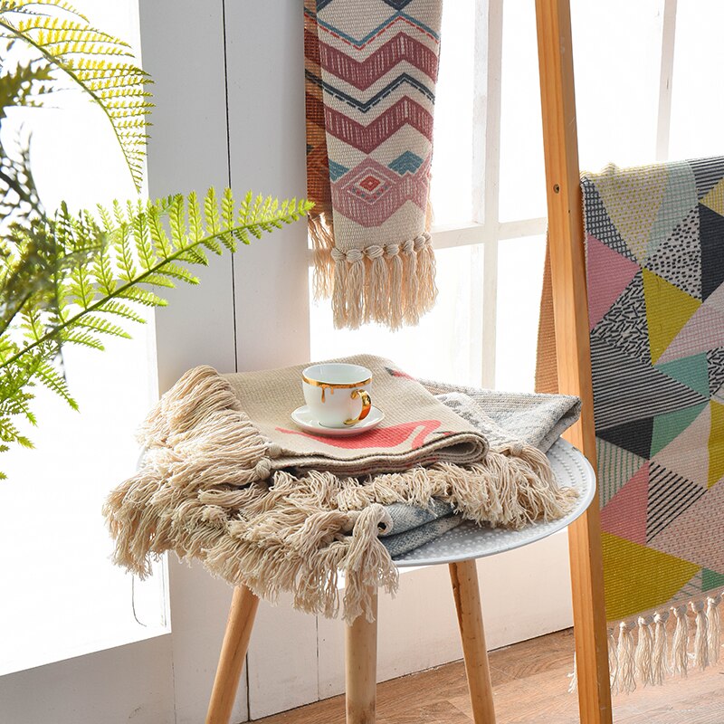 Home Rug Hand Made Rechthoek Kwastje Gebreide katoen tapijt 60x90CM