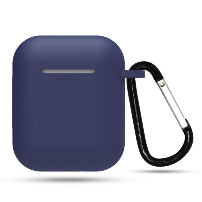 Etui na słuchawki dla Airpods pokrowiec ma zastosowanie do Bluetooth Airpods etui na słuchawki z wisząca klamra: dark blue