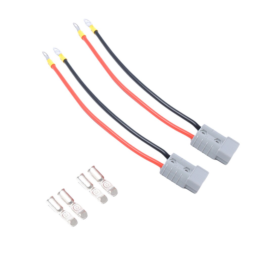 2PCS 250*5mm Battery Connector 50A Car Trailer Solar Truck Extension Wires for Solar Panels, Dual Battery Systems, Caravans