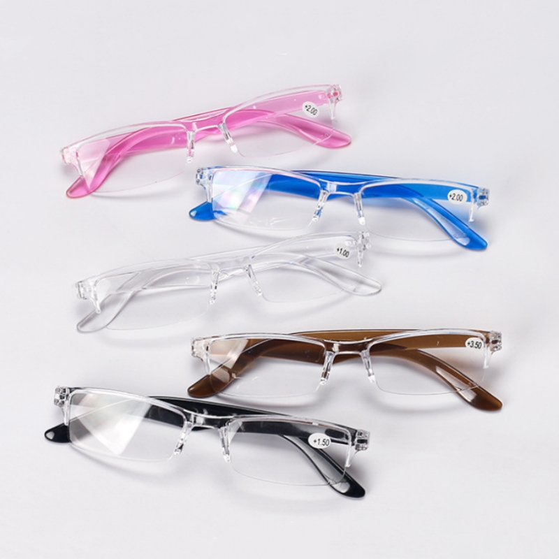 Ultralight Transparent Frame Reading Glasses Portable Patchwork Presbyopia Eyeglasses Diopter +1.0 To +4.0
