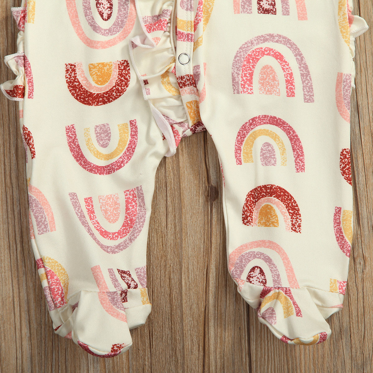 Cute Newborn Baby Romper Clothes Cartoon Rainbow Print Jumpsuit Toddler Infant Girls Boys Cotton Long Sleeve One Piece Costumes