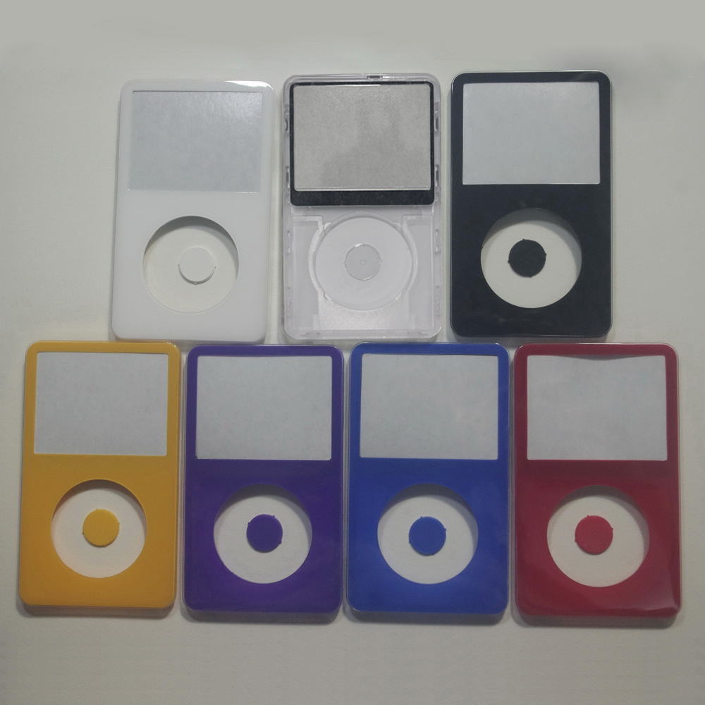 Pour iPod 5ème vidéo rouge noir blanc jaune violet bleu Transparent couverture avant avec bouton