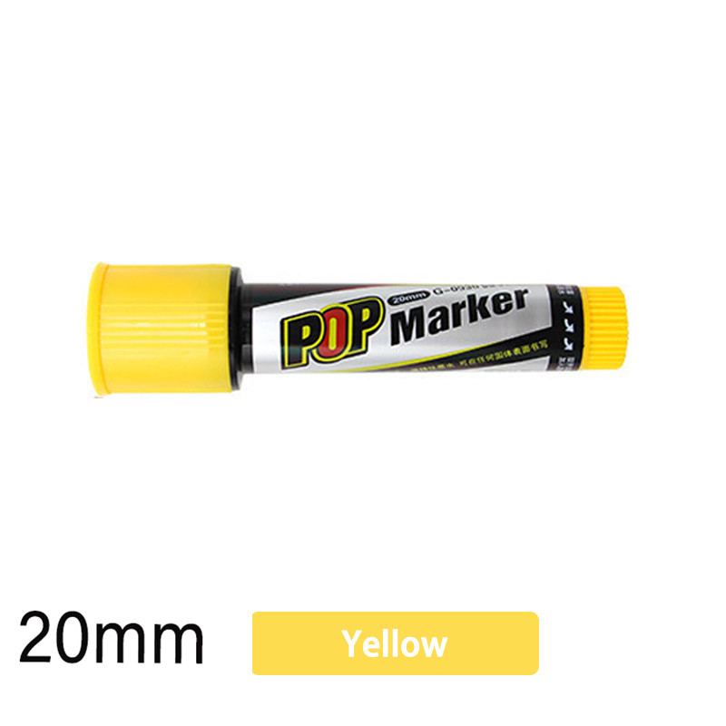 20mm vandtætte permanent markør plakat pen reklame pen farve maling alkohol fiber pen pop grafisk skitse pen kunst forsyninger: 20 mm gul