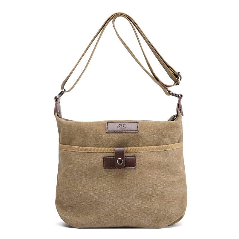 Mode Canvas Schoudertas Vrouwen Casual Waterdichte Hoge-Capaciteit Rits Laptop Pure Kleur School Student Leuke Tassen: khaki