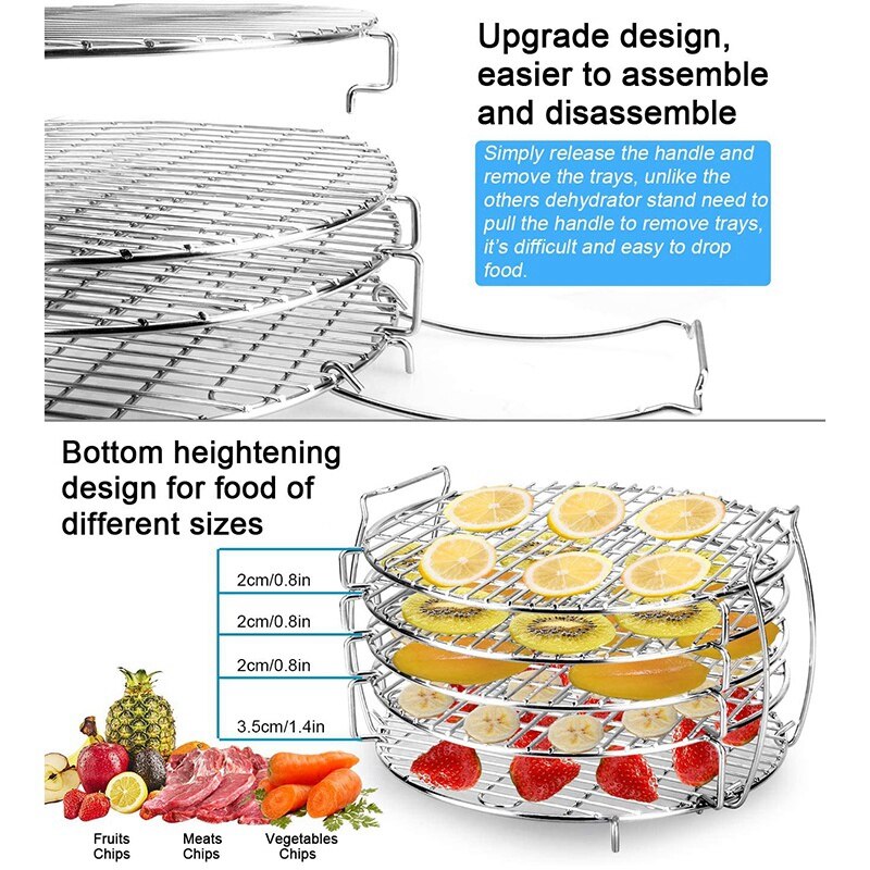 Accessories for Ninja Foodi 6.5 & 8 Qt Pressure Cooker Dehydrator Rack Stand for Dehydrating Steaming and Frying