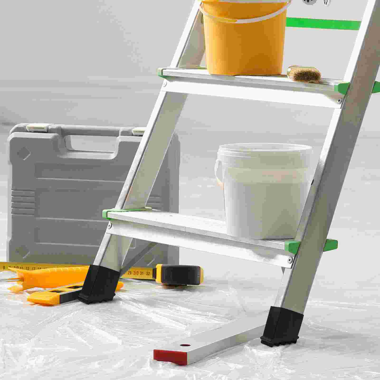 4 Pcs Ladder Feet Covers Rubber Mats Replacement Thickened Non Slip Protect Floors Step Ladder Construction Tools Scaffolding