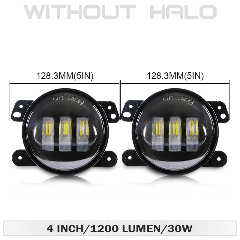4 Inch mini LED Fog Light 7D with White Amber halo 6000K waterproof 12V 24V For Universal fog Light Projector Lenses three style: Without Halo