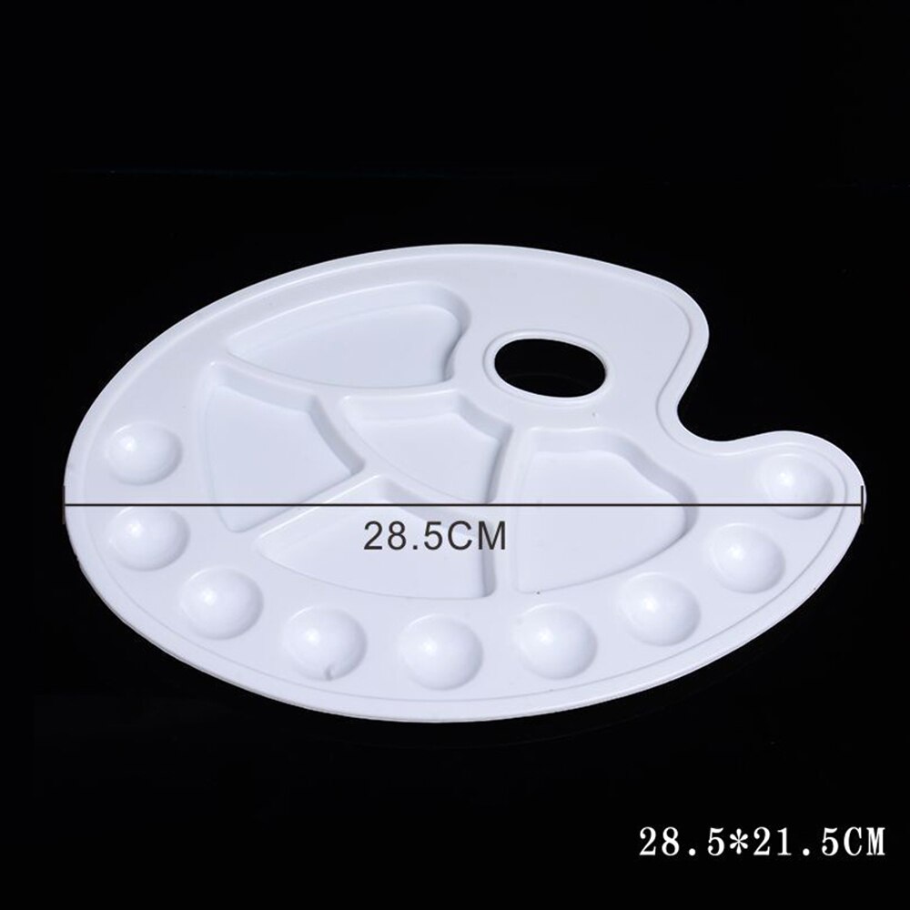 Paleta de plástico para pintura, bandeja grande con orificio para el pulgar para suministros de arte, sujeción y mezcla de colores, aceite acrílico, artesanía, pintura artística DIY