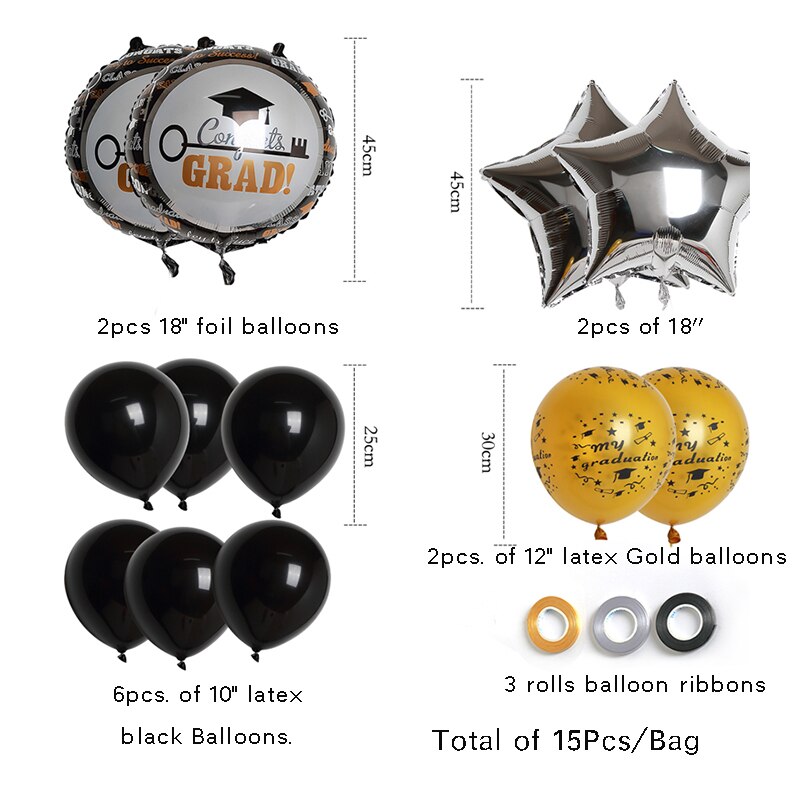 2022 Graduation Congratulation Party Hat Banner Paper Cap Star Garland Wall Hanging for School Congrats Grad Balloons Decoration: Balloons