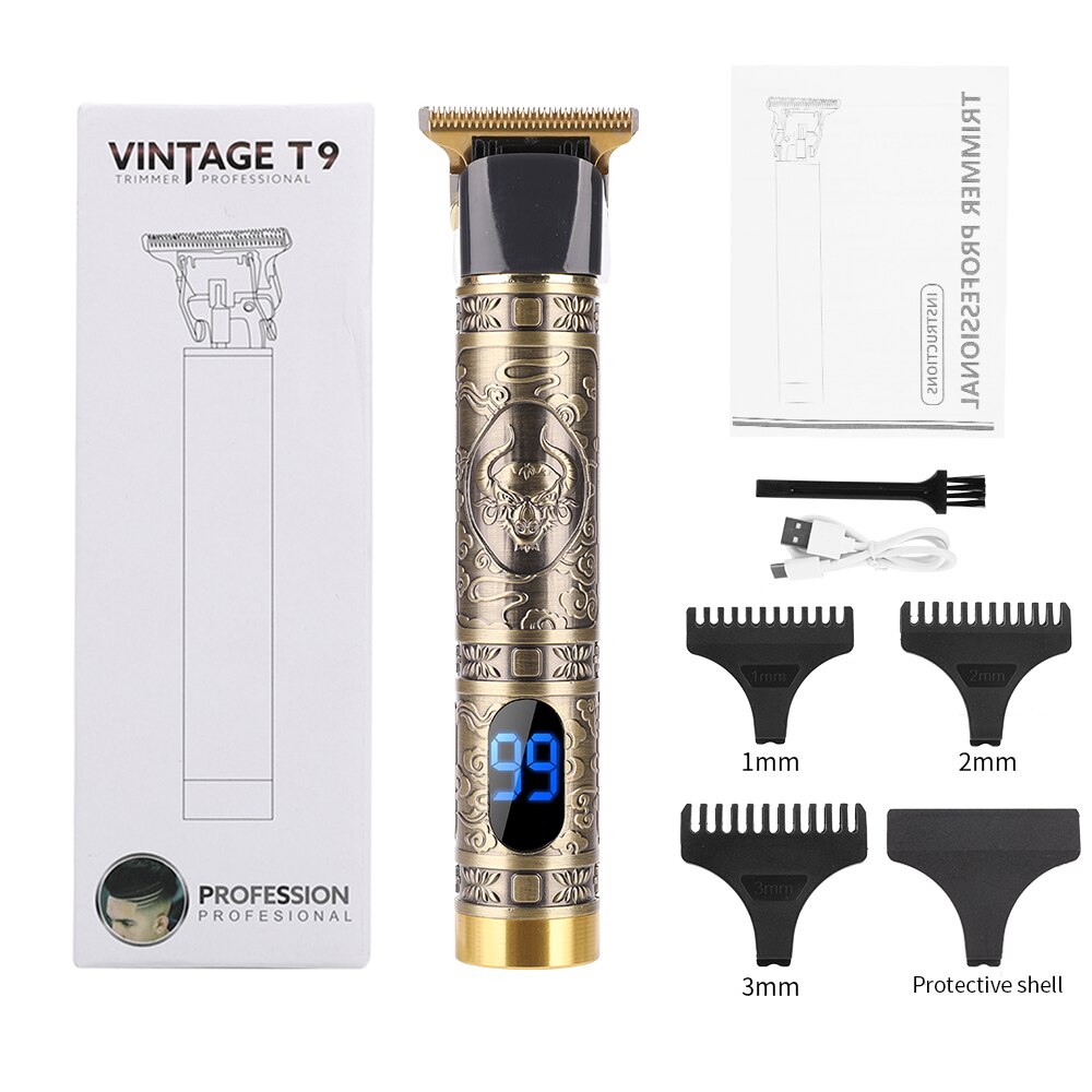 T9 Elektrische Tondeuse Oplaadbare Scheerapparaat Baard Trimmer Mannen Haar Knippen Scheren Machine Kapper Haar Cutter Razor Maaier: Set h shaver