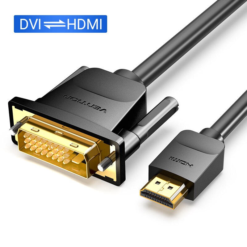Vention hdmi til dvi kabel bi-direction dvi til hdmi adapter 24+1 pin 1080p converter han til han til xbox hdtv dvi til hdmi kabel: 0.5m