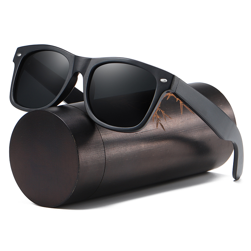 GM Sonnenbrille aus natürlichem Bambus und Holz, VIP-Handbuch, polarisierte Brille, Luxusmarke, , abbaubare Brille, Geschenkbox: Braun