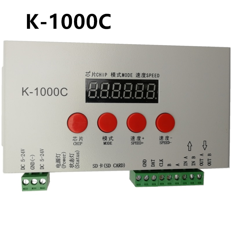 RGB LED controller K-1000C/T-1000S Sd-karte Pixel Controller, für WS2812B WS2801 WS2811 APA102 DC5 ~ 24V