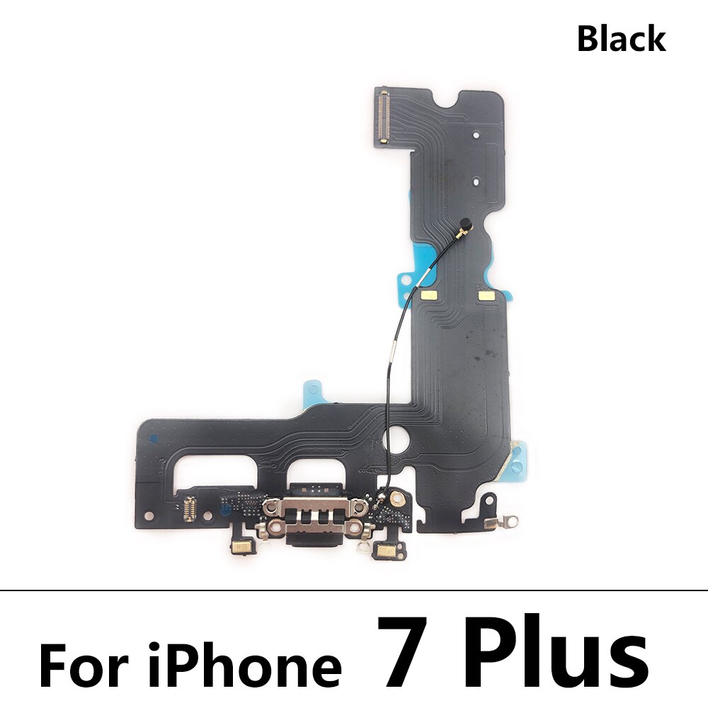 Original USB Charging Port Mic Microphone Dock Connector Board Flex Cable Repair Parts For Iphone 6 6S 7 8 Plus: For 7 Plus Black Ori