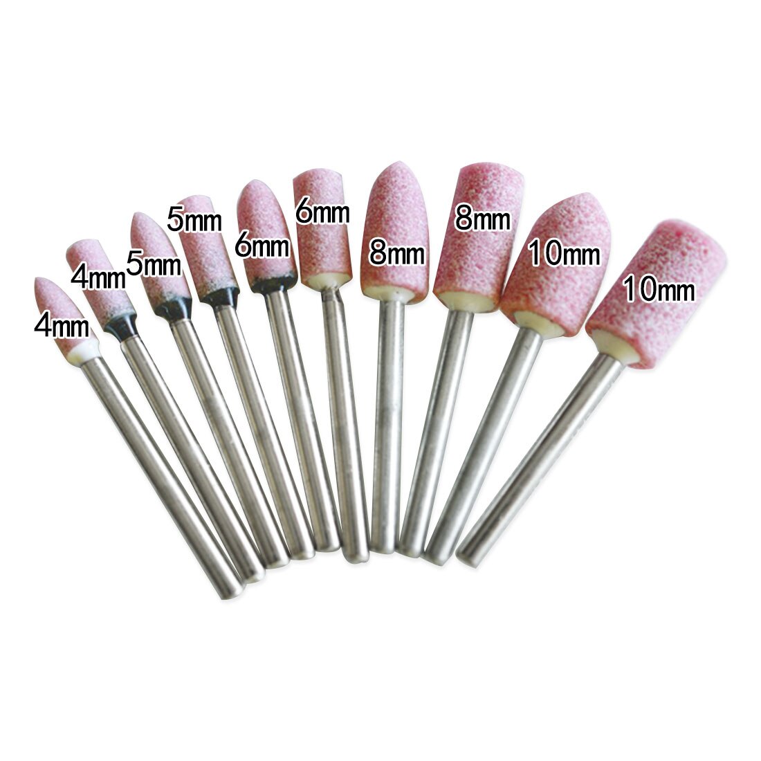 TEMO 20 pcs 4mm (5/32 inch) Einschuss RUBBER Rotary Polierwerkzeug Burr mit 3/32 inch (2,4 mm) für Dremel Shank und kompatibel