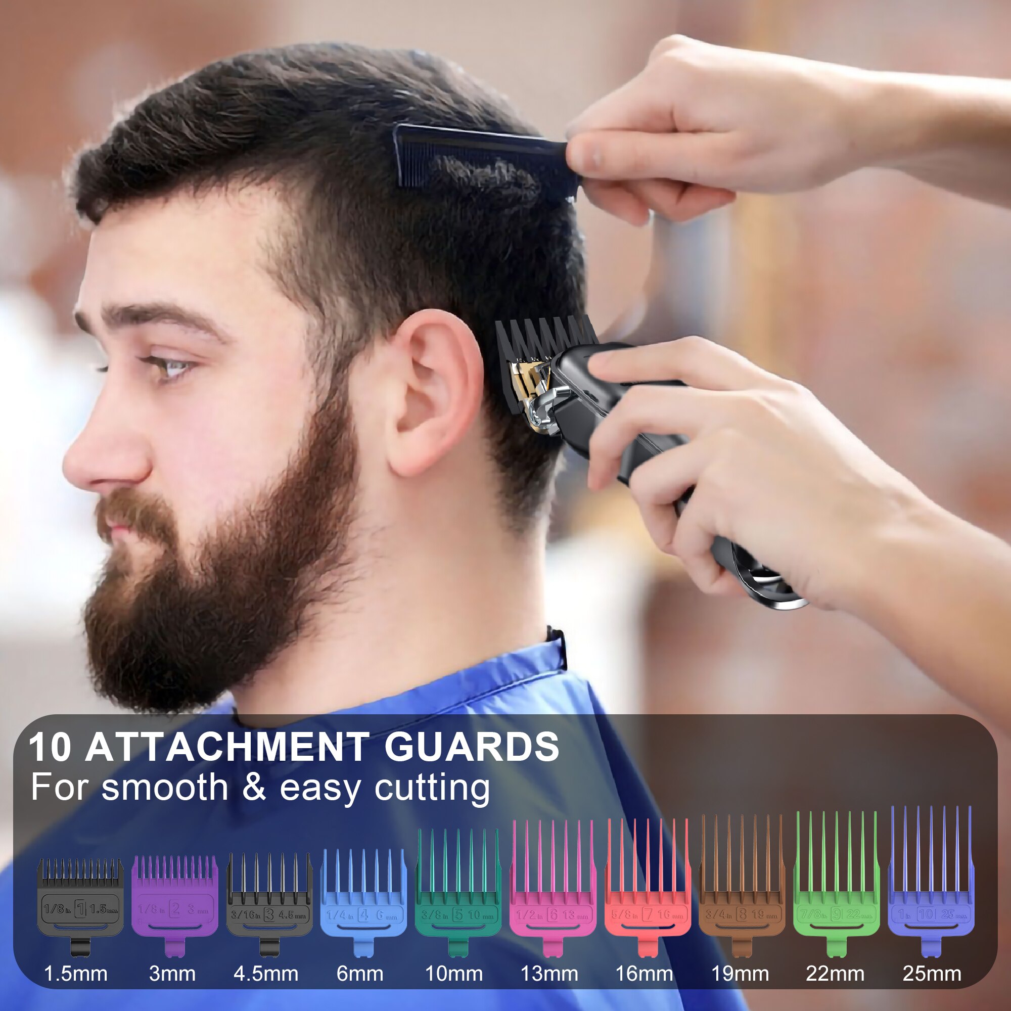 Hatteker Tondeuse Heren Baard Trimmer Professionele Draadloze Oplaadbare Haar Cutter Kit Kapper Sterke Macht