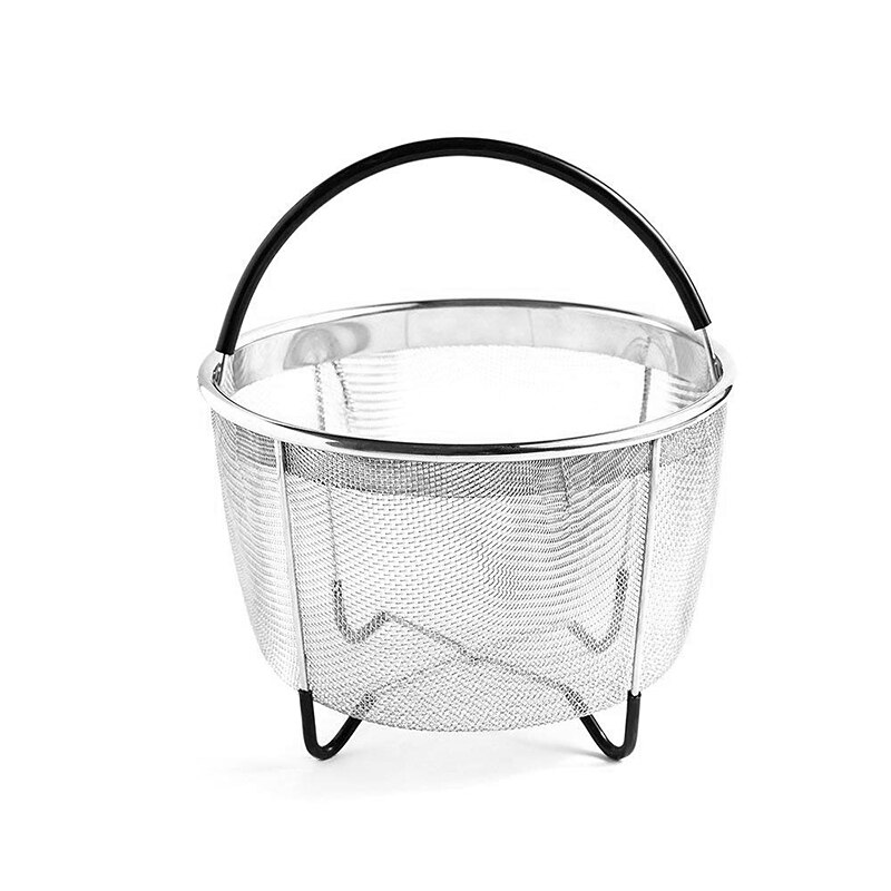 Wiilii Steamer Basket For Instant Pot Stackable Mesh Vegetable Steamer Insert Egg Basket Stainless Steel Pasta Strainer: black