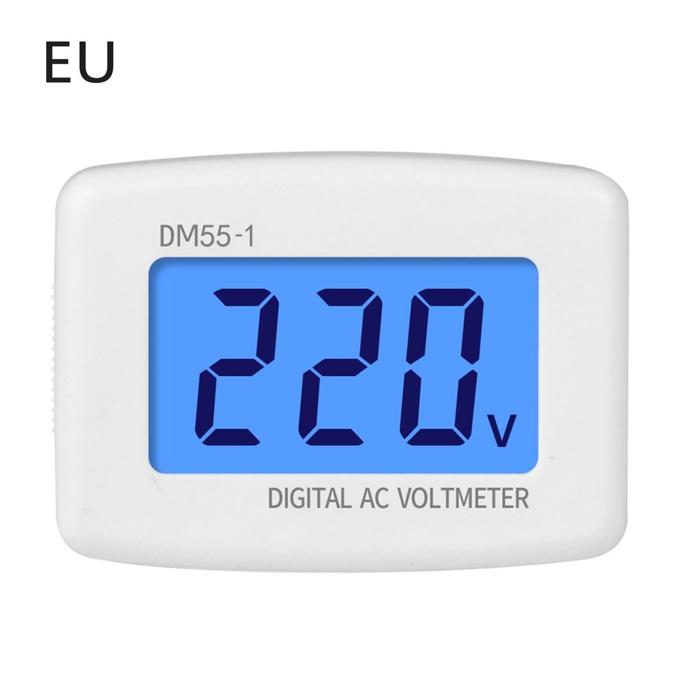 Ac 80-300V Digitale Voltmeter Eu Vs Au Plug Volt Meter Socket Voltage Tester Lcd Display Voltage Meter 110V 220V DM55-1: EU Plug 230V