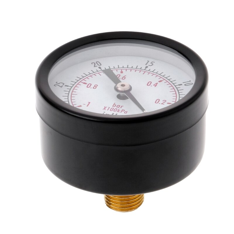Mini Air Vacuum Pressure Gauge 50mm Pressure Meter -1bar -30inHg 1/4" Back Mount G88A