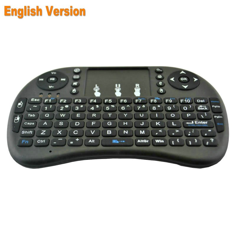 Tikigogo air mouse met touchpad i8 Mini Draadloze Toetsenbord afstandsbediening Russisch engels layout voor android smart tv box pc: English version