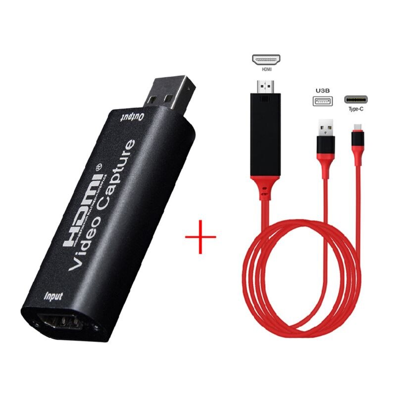 USB2.0 Video Capture Card Video Grabber with Type-c to Cable Adapter