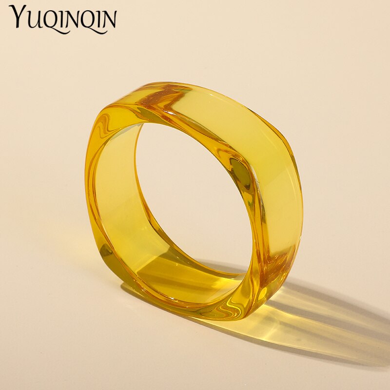 Nuovo braccialetto acrilico trasparente alla moda per donna Braccialetti da festa in resina Braccialetti con ciondoli firmati Regali di gioielli per ragazze