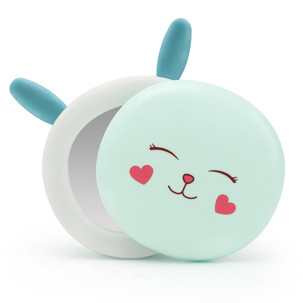 Calentador de manos eléctrico LED recargable por USB 3 en 1, práctico calentador de manos Mini, producto de calentamiento del hogar con espejo de maquillaje para niñas: Blue Deer