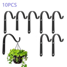10pcs Black Iron Wall Light Hook Bracket Wind Chimes Garden Hanging Basket Planter Lantern Flower Pot Home Decoration