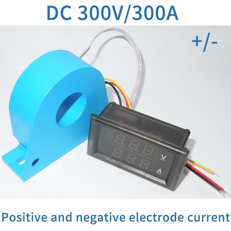 DC Multifunction Voltmeter Meter DC300/300A Volt Amp tester Voltmeter Ammeter Current Transformer Positive and negative current