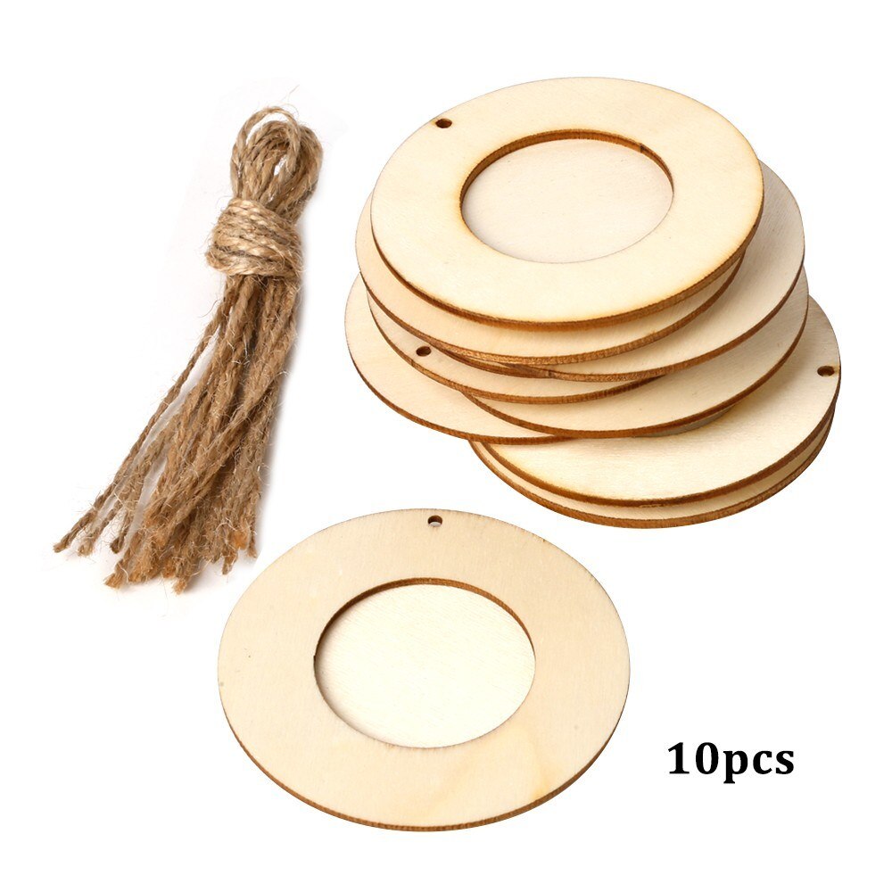 10pc cadre Photo Photo bricolage artisanat en bois avec corde suspendue décoration 1 ensemble * cadre en bois 1 ensemble * cordes bois robuste