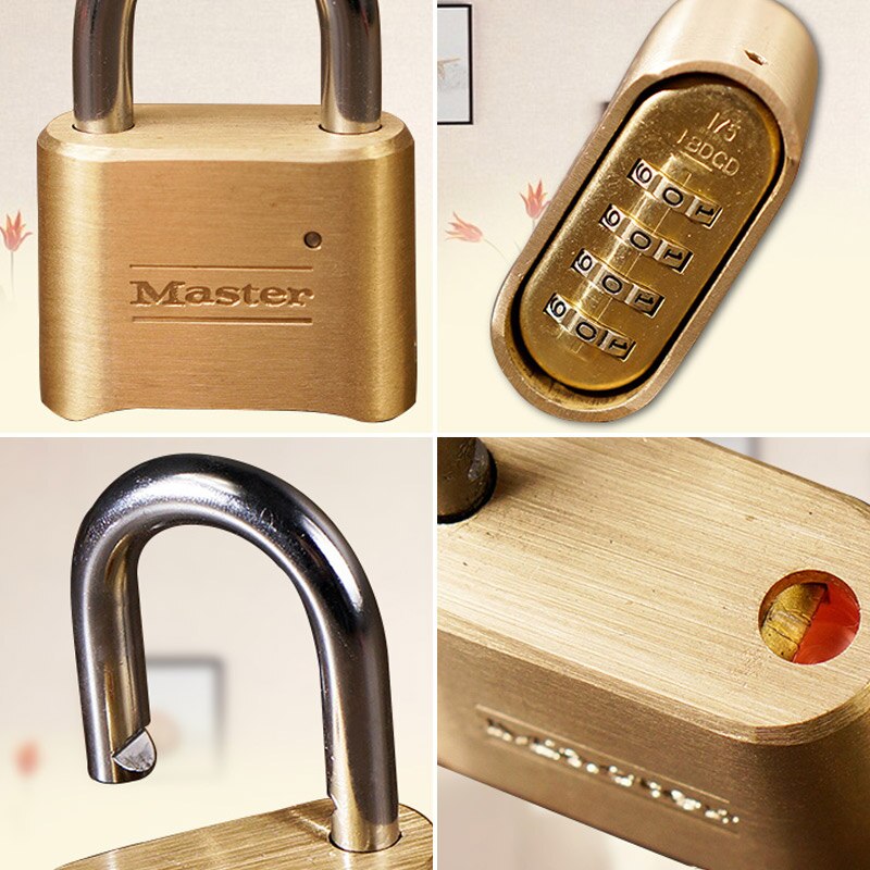 Master Lock Password Padlock Brass Solid Body Anti-rusting Combination Code Lock Door Locker Anti-theft Padlocks Waterproof