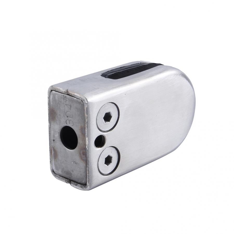 Stainless Steel Flat Round Holder Glass Clamp Bracket for Balustrade glass shelf