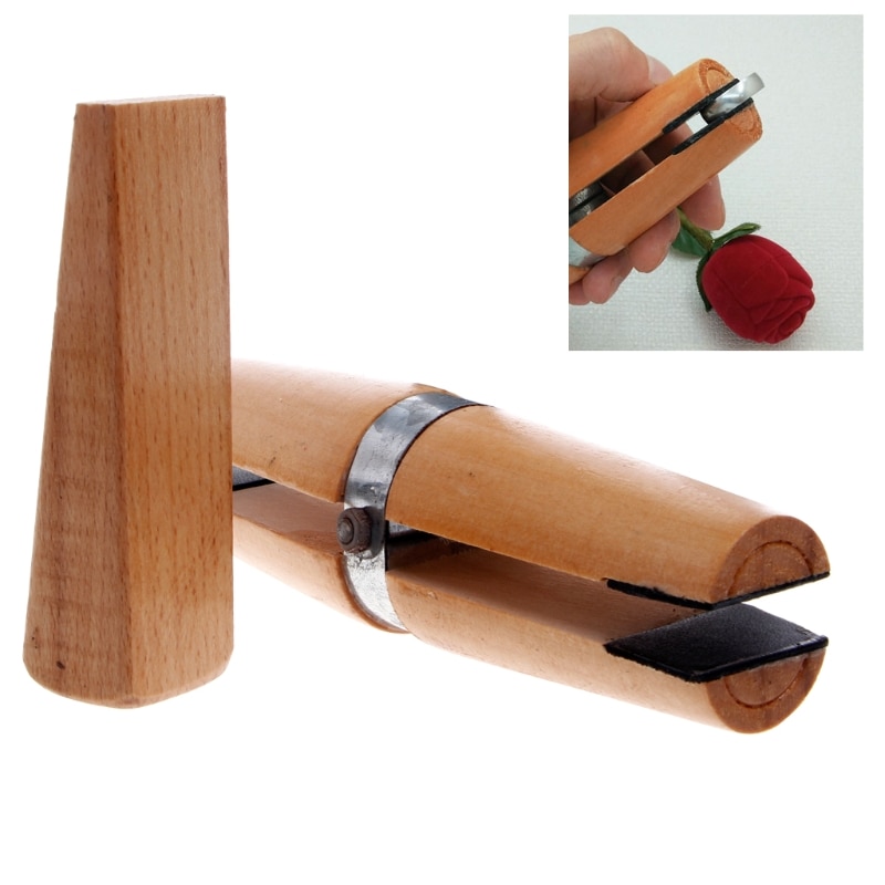 Træ ring klemme guldsmede holder smykker gør håndværktøj benchwork træ pincet