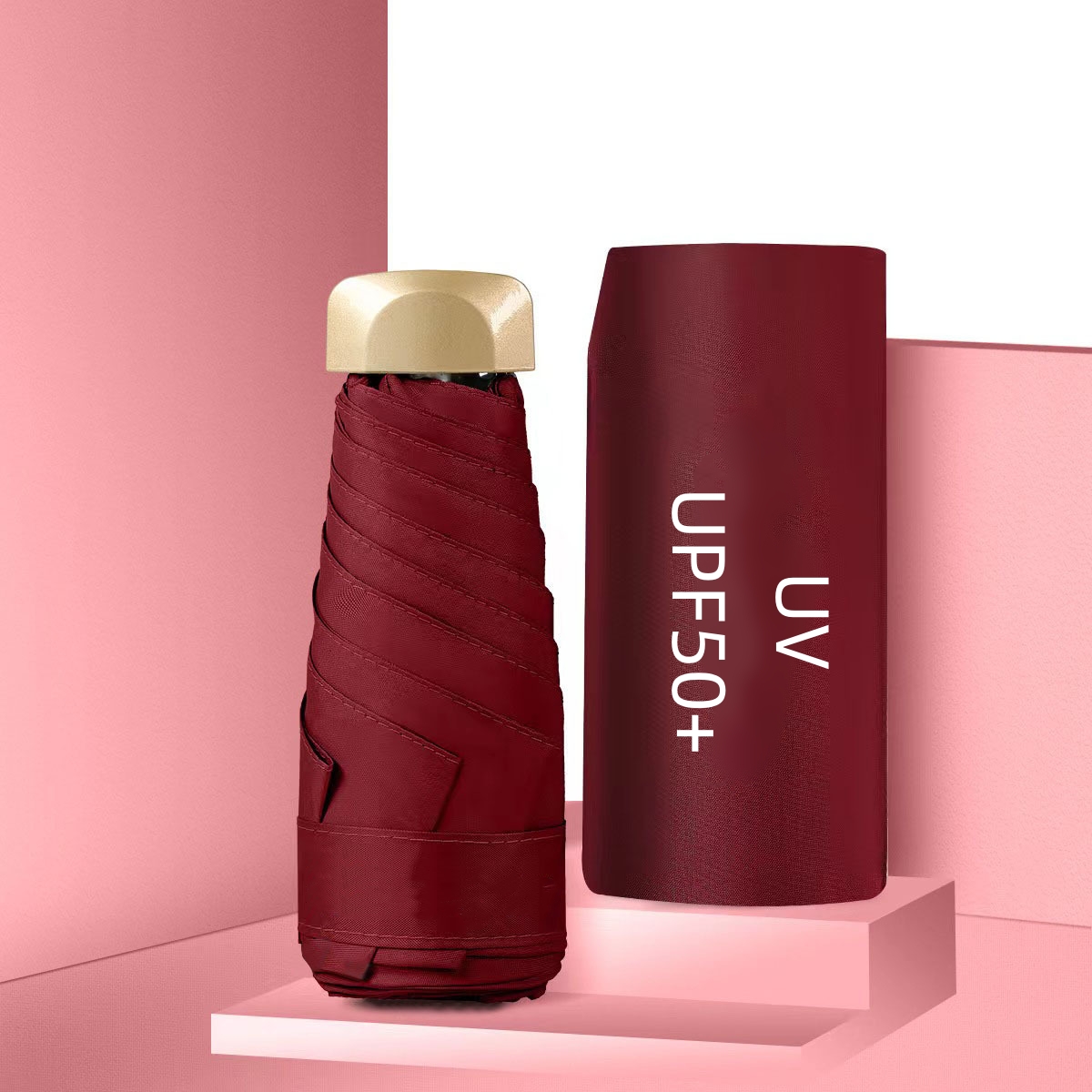 Mini Pocket Umbrella Small Sun Rain Umbrella Vinyl Folding Umbrella UV Ultraviolet Protection Sun Shade Pocket Parasol Capsule