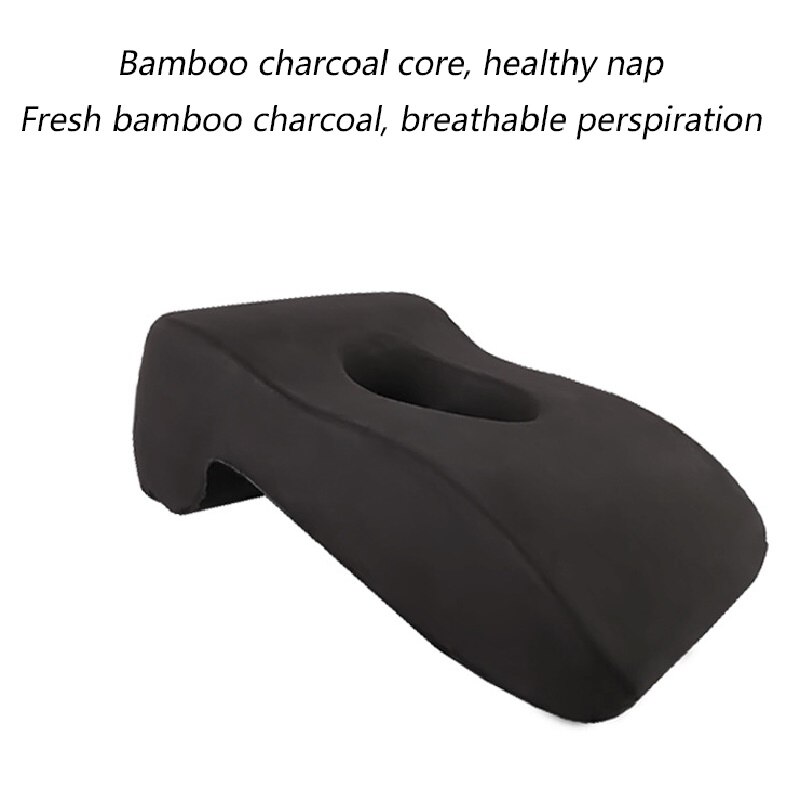Orthopedics Velvet Fabric Nap Pillow Bamboo Charcoal Memory Foam Comfortable Care Vertebral Office Train Table Nap Pillow