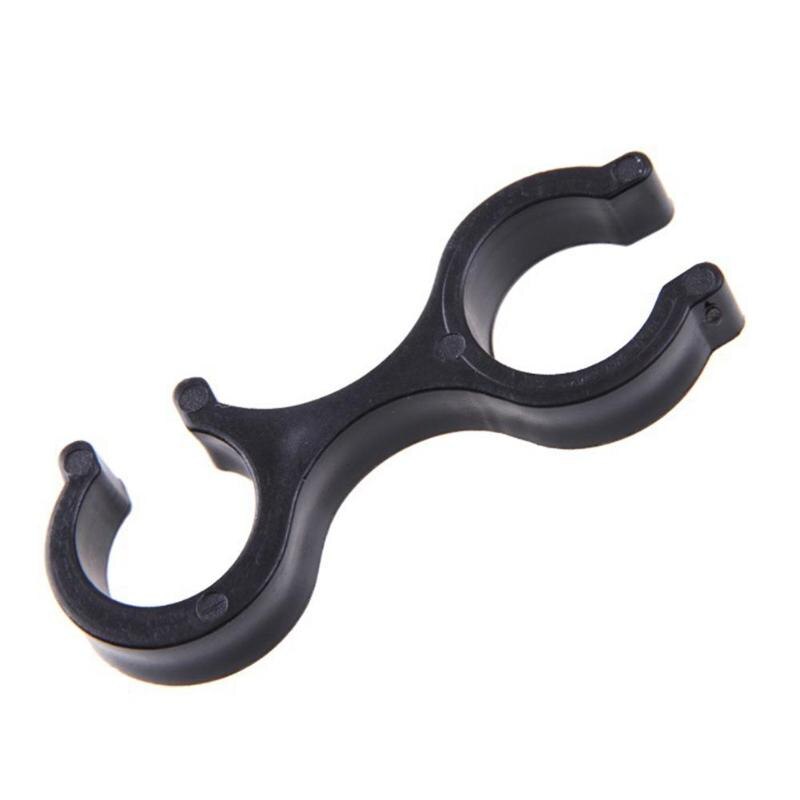 Portable Trekking Pole Walking Stick 8 Shaped Clip Clamp Accessory Black