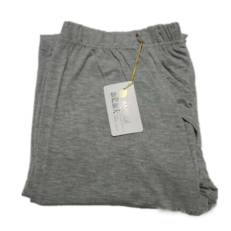 Middelbare leeftijd en oude mannen modale herfst Modale zachte nauwsluitende grote stretch lange onderbroek grote size mannen lang ondergoed: Shallow gray / XXXL