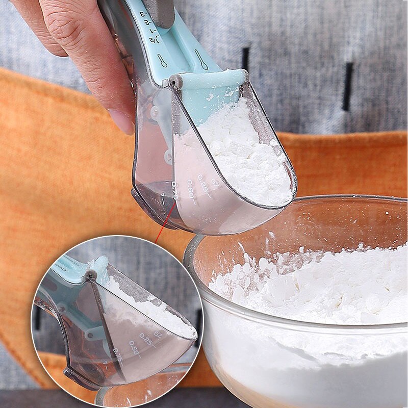 Adjustable Measuring Cups Multi-functional Spoons Sets with Scale Measuring Scoop Precise for Cooking Accessories Kitchen Tools