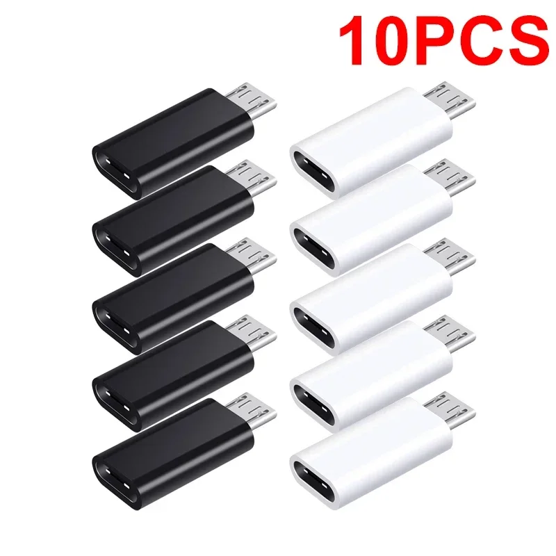 10-1PCS Phone Adapters Type C Female To Micro USB Male Converters for MacBook Tablet Laptop Samsung Micro To USB C Connector: grey