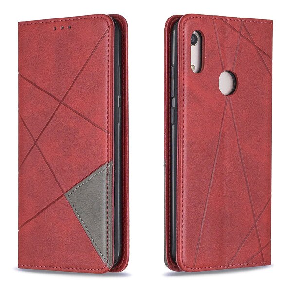 Funda para Honor 8A 8S, funda tipo billetera de cuero con tapa para Huawei Honor 8A honor8s, funda magnética de lujo, funda para tarjetas para Huawei Honor 8A 8S: for Honor 8A / red