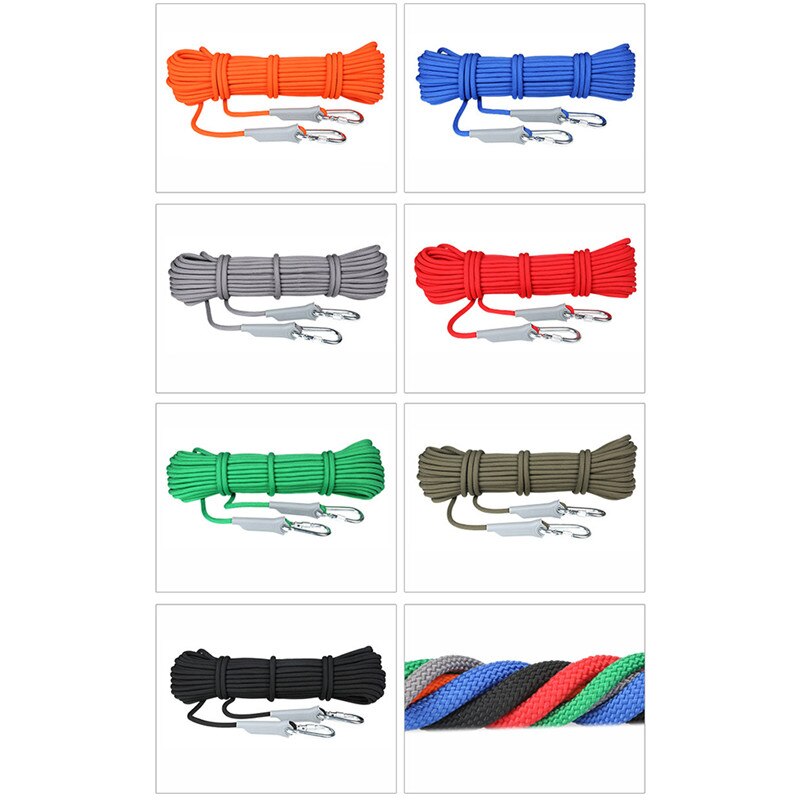 10M/20M Rock Climbing Cord Outdoor Hiking Accessories Rope 9.5mm Diameter High Strength Cord Safety Rope