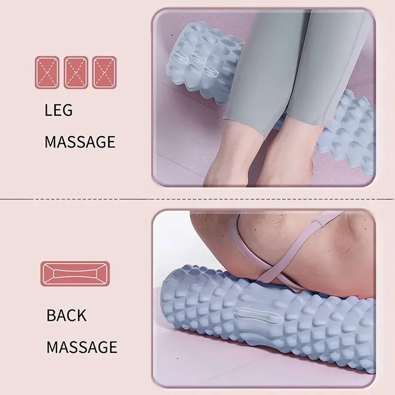 Rodillos de espuma para masaje muscular: rodillo de espuma de espalda de alta densidad para aliviar el dolor de espalda y recuperación muscular en piernas y brazos