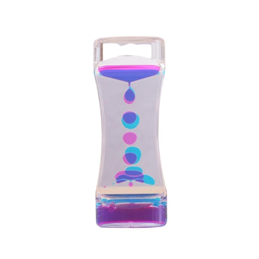 Dubbele kleur zand zandloper drijvende olie vloeistof visueel speelgoed decoratie beweging bureau timer klok glas acryl huis ornament  a9 u 3: A