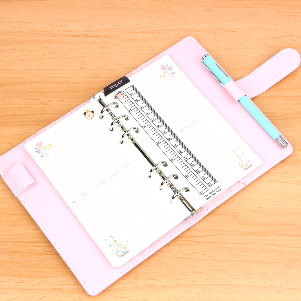 Kawaii Straight Ruler A5 A6 Notepad loose-leaf Today Rulers Frosted Transparent White Ruler For Student School Supplies