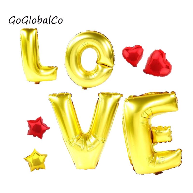 4 stks/set 40 Inch Zilver letter "LOVE" Folie Ballonnen Gelukkige Bruiloft Partij Decoratie Opblaasbare Letters Ballonnen Supplies